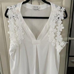SHEER WHITE TOP WITH LACE